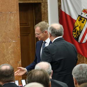Landeshauptmann Thomas Stelzer und Domorganist Wolfgang Kreuzhuber