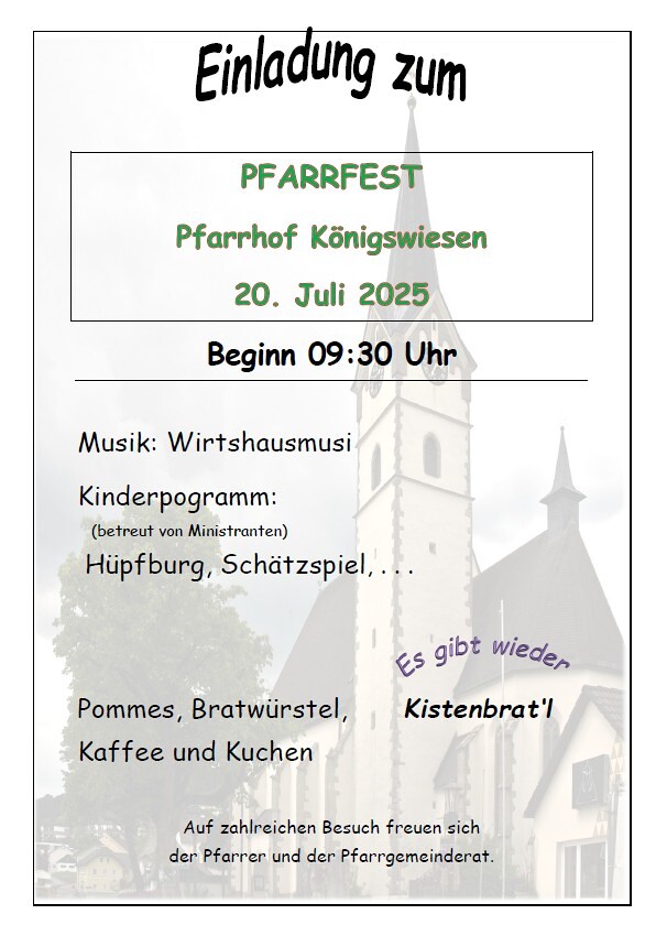 Einladung Pfarrfest