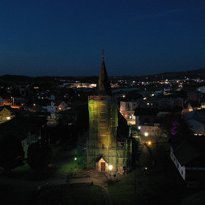 Abends auf der Baustelle