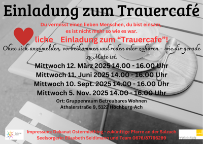 Termine für das Trauercafé